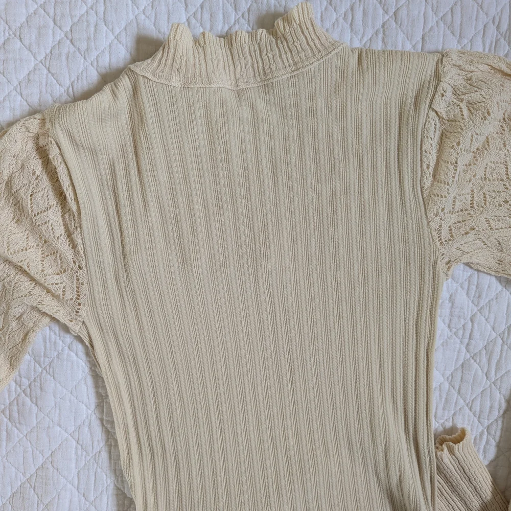 Free People Cream Lace Top - Picture 4 of 5